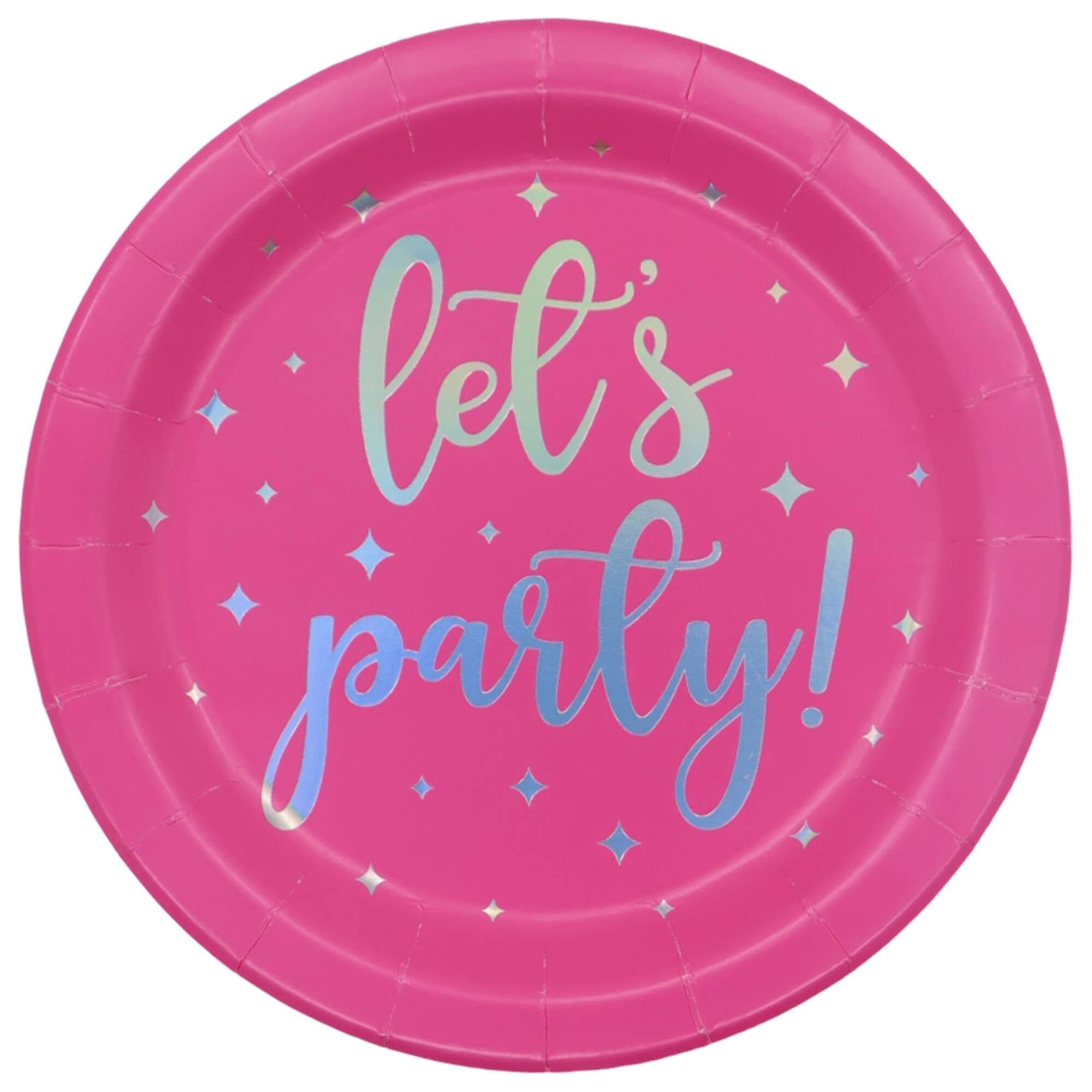 24 Packs: 8 ct. (192 total) 7" Hot Pink Let's Party Snack Plates by Celebrate It™